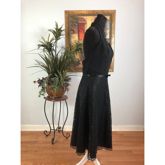 Maggy London Dress Women's 10 Black Halter A Line Lace Cocktail Party Elegant - Picture 4 of 10